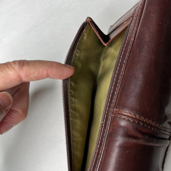 Vintage Coach Tri-fold Ashley brown Pleated Wallet trifold wallet - Picture 6 of 7